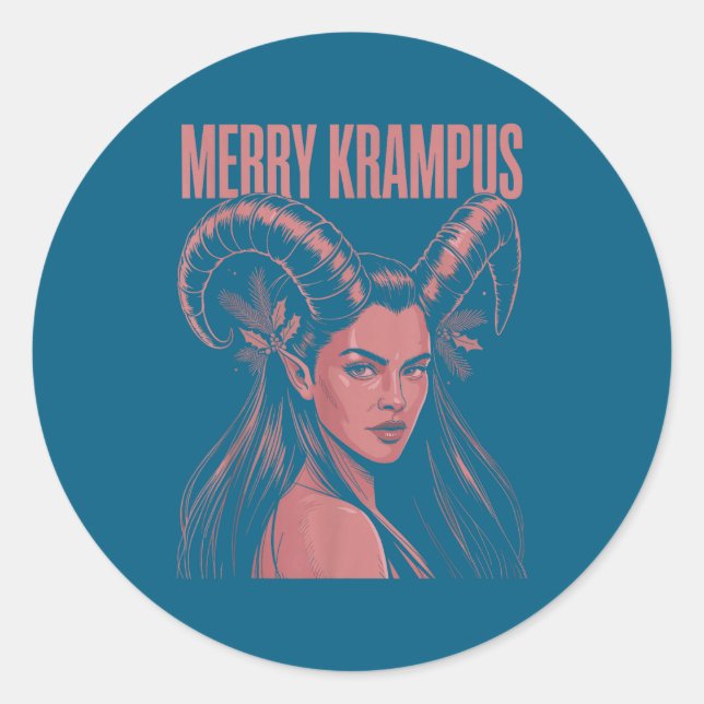 Adesivo Merry Krampus Ironic Lilith Christmas Dark Feminin (Frente)