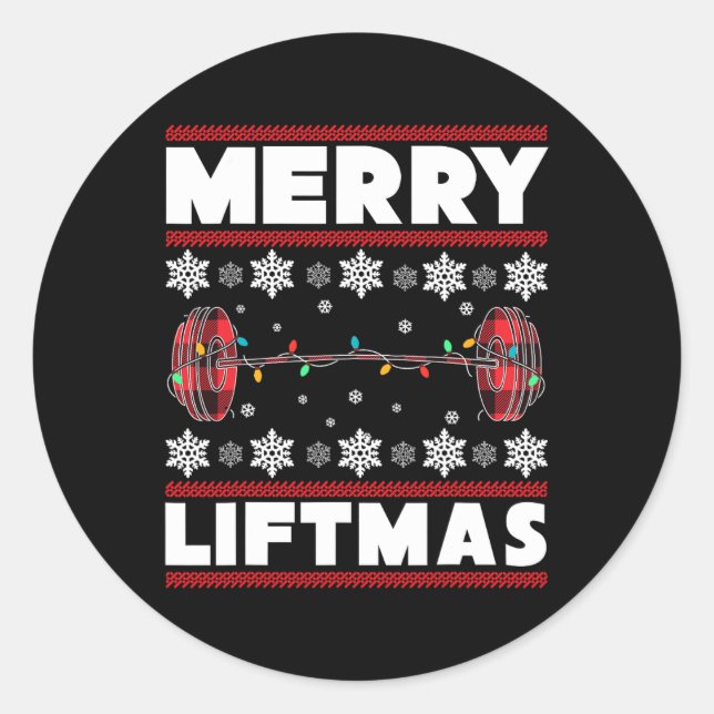Adesivo Merry Liftmas Fun Christmas Gym Workout Fitness Gi (Frente)