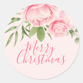 Adesivo Merry natal, cor-de-rosa, não tradicional