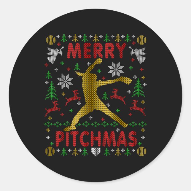 Adesivo Merry Pitchmas Fastpitch Softll Pitcher Ugly Chris (Frente)