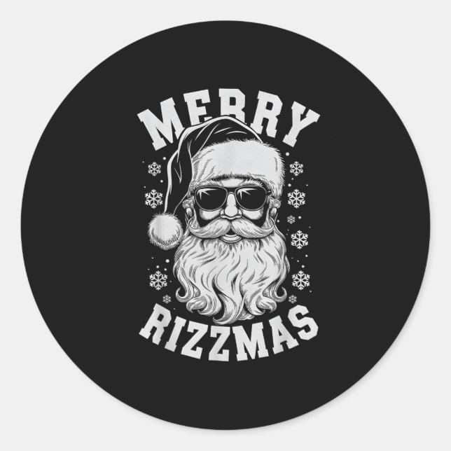 Adesivo Merry Rizzmas Funny Christmas Santa Claus Happy Ch (Frente)