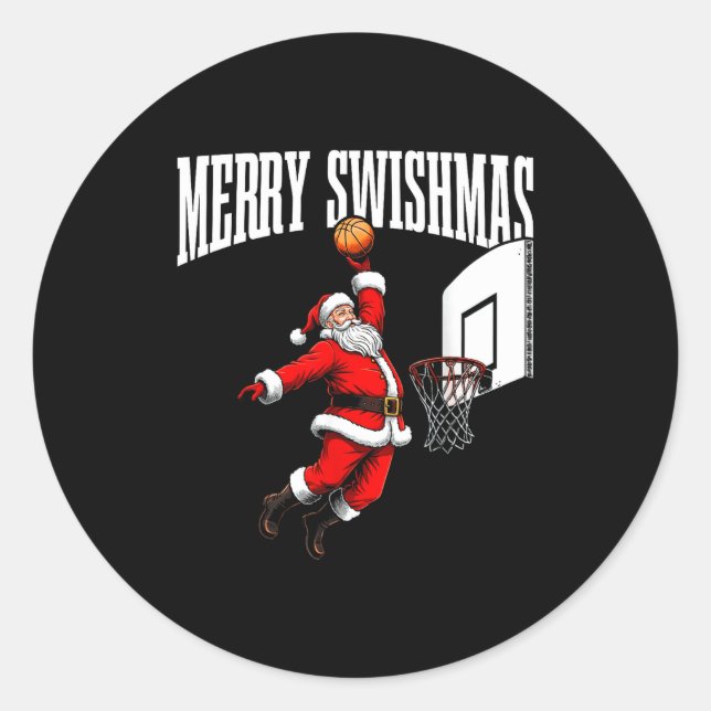 Adesivo Merry Swishmas Basketball Ugly Christmas Xmas Men  (Frente)