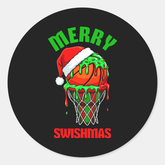 Adesivo Merry Swishmas Basketball Ugly Christmas Xmas Men  (Frente)