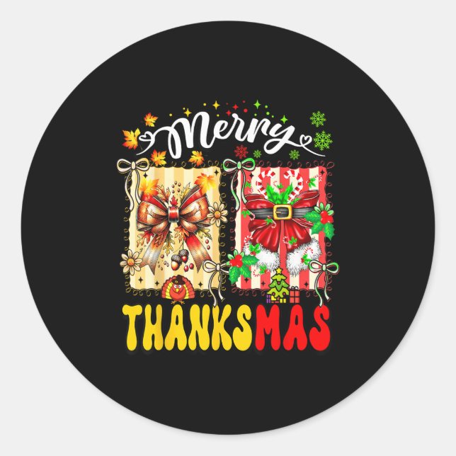 Adesivo Merry Thanksmas Thanksgiving Christmas Coquette Bo (Frente)