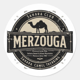 Adesivo Merzouga Sahara Passeio de Camelo Emblema Vintage 