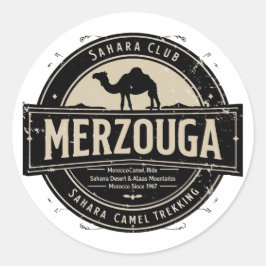 Adesivo Merzouga Sahara Passeio de Camelo Insígnia Vintage