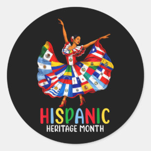 Adesivo Mês da Herança Hispana Bandeira Países Latinos
