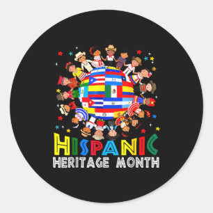 Adesivo Mês da Herança Hispânica Terra Criança Bandeira La