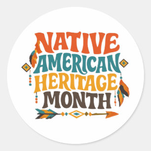 Adesivo Mês da Herança Nativa Americana Retro Groovy