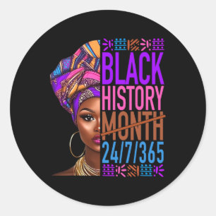 Adesivo Mês da História Negra 24 7 365 Orgulho Negro Afric