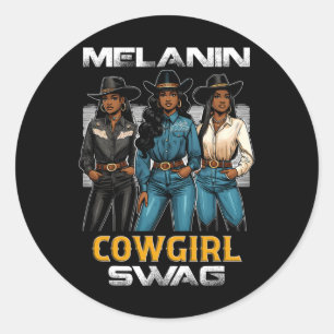 Adesivo Mês da História Negra Melanina Cowgirl Swag 1 