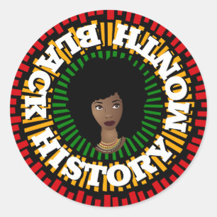 Adesivo Mês da História Negra, Raios do Sol, Mulher Negr