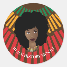 Adesivo Mês da História Negra, Raios do Sol, Mulher Negra
