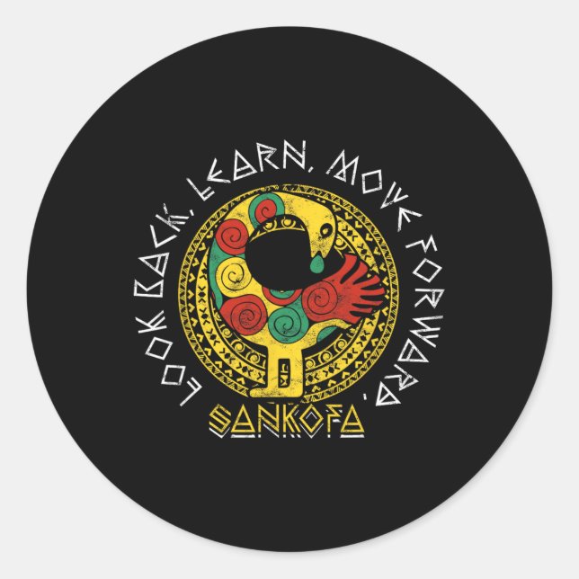 Adesivo Mês da História Negra Sankofa Adinkra Gana  (Frente)