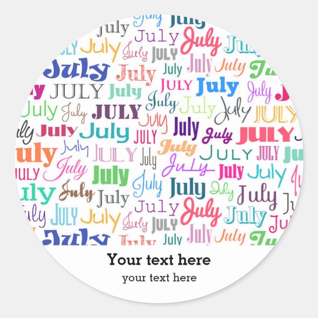 Adesivo Mês de aniversário de julho (Frente)