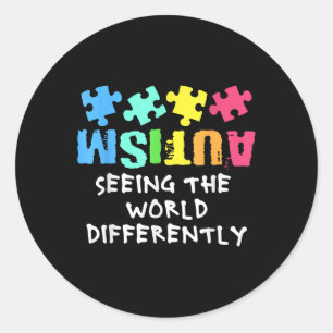 Adesivo Mês De Consciência Autismo Apoiam A Visão Do Mundo
