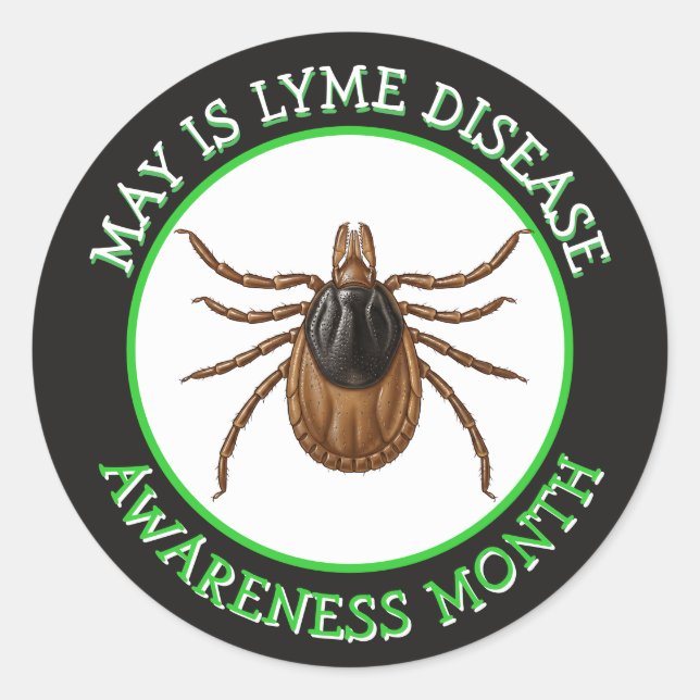 Adesivo Mês de Conscientização da Doença de Lyme | Carrapa (Frente)