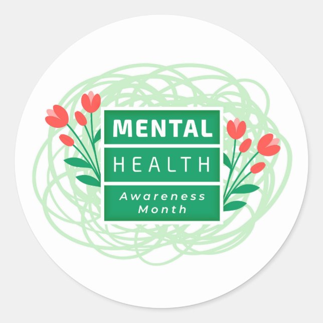Adesivo Mês de Conscientização da Saúde Mental (Frente)