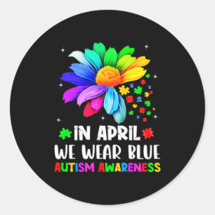 Adesivo Mês de Conscientização do Autismo Em Abril Nós Usa
