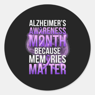 Adesivo Mês de conscientização sobre Alzheimer laço roxo M