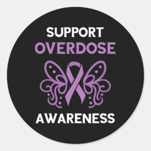 Adesivo Mês de Conscientização sobre Overdose Suporte à Fi