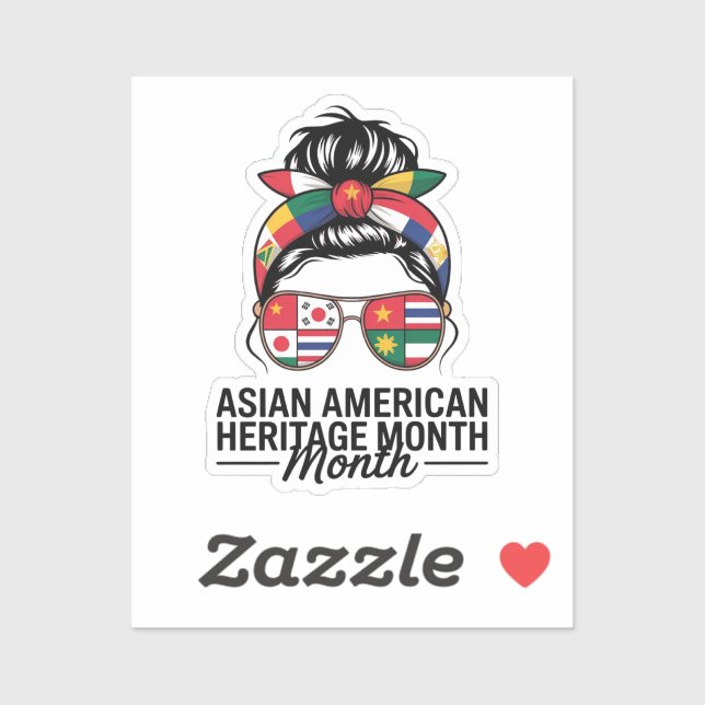 Adesivo mês do patrimônio dos ilhéus asiáticos e pacifista (Folha)