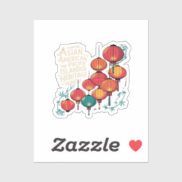 Adesivo mês do patrimônio dos ilhéus asiáticos e pacifista