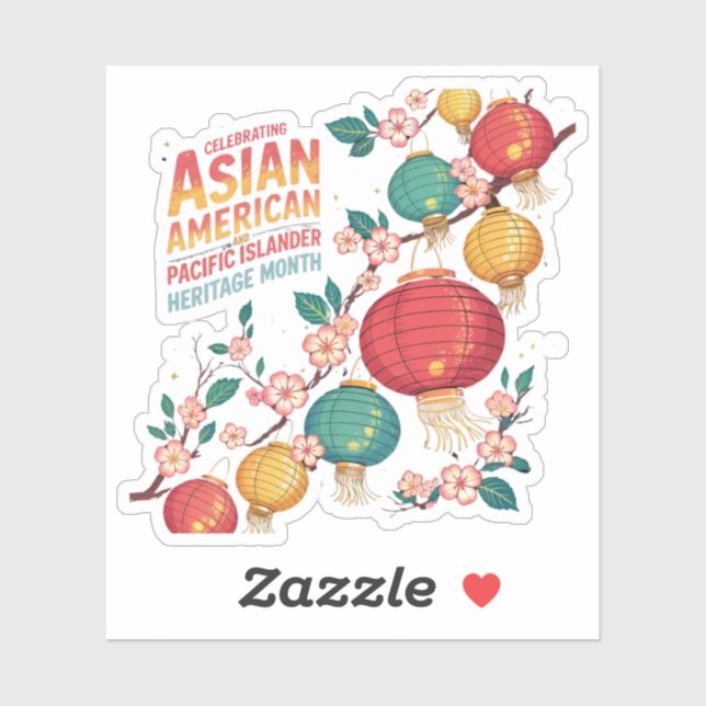 Adesivo mês do patrimônio dos ilhéus asiáticos e pacifista (Folha)