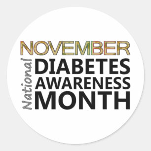Adesivo Mês nacional novembro da consciência do diabetes