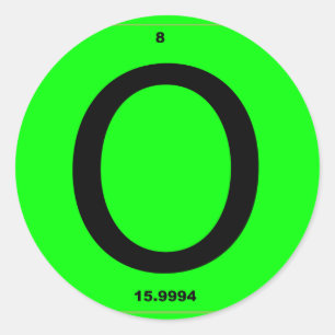 Adesivo Mesa periódica da letra O