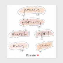 Meses do Ano - Janeiro a junho Dourado Rosa