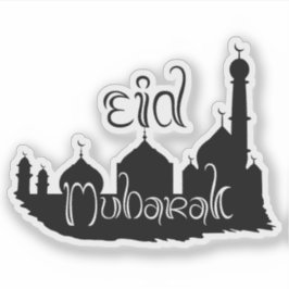 Adesivo Mesquita Eid Mubarak com Tipografia
