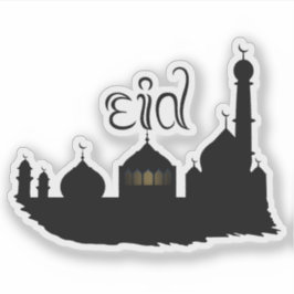 Adesivo Mesquita Eid Mubarak com Tipografia