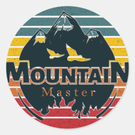 Adesivo Mestre das Montanhas Retro Sunset