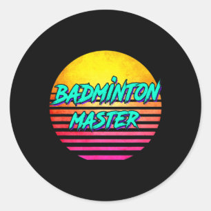 Adesivo Mestre de Badminton Retro dos anos 80
