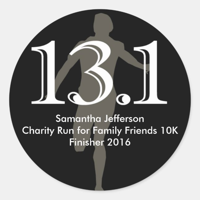 Adesivo Mestre Personalizado 13.1 Meia Maratona (Frente)
