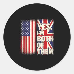 Adesivo Metade americano metade britânico bandeira dos EUA