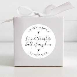 Adesivo Metade da minha citação elegante com texto preto