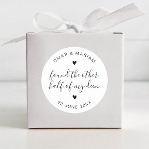 Adesivo Metade da minha citação elegante com texto preto