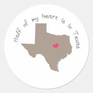 Adesivo Metade Do Meu Coração Está No Texas Sticker