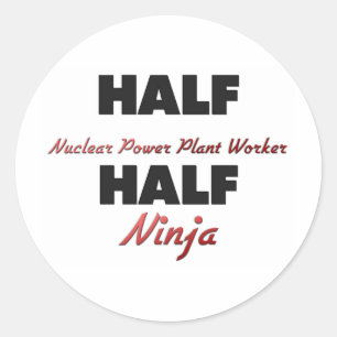 Adesivo Metade do trabalhador de uma central nuclear, Half