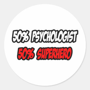 Adesivo Metade Psicóloga... Metade Superherói