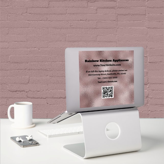 Adesivo Metálico Cinzento Escuro Falso (Faux Dark Pink Metallic Sticker by Office Accessories Shop)