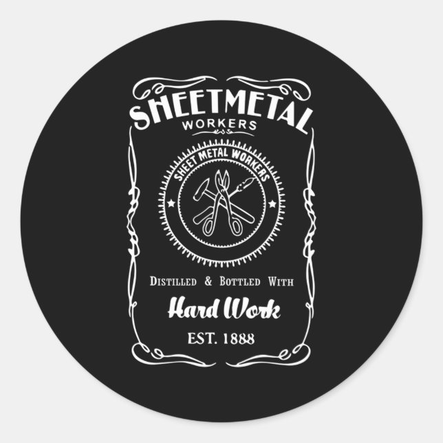 Adesivo metalúrgico para trabalhadores de metal em folha (Frente)