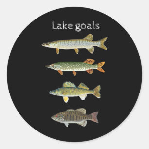 Adesivo Metas do Lago Pesca Musky Pike Walleye Boca Pequen