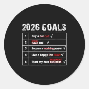 Adesivo Metas engraçadas para 2026 divertidas de Ano Novo