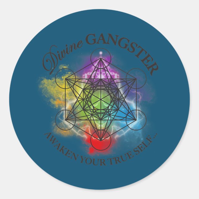 Adesivo Metatron Cube divide gangster ioga espiritual (Frente)