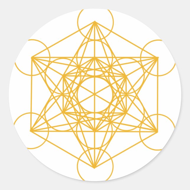 Adesivo Metatron Cube Dourado (Frente)