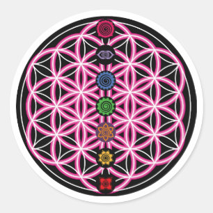 Adesivo Metatrons Cube, Chakras, Centros de Energia Cósmic
