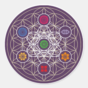 Adesivo Metatrons Cube, Chakras, Centros de Energia Cósmic